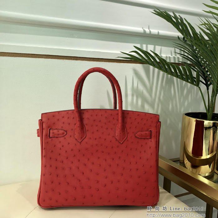 HERMES愛馬仕 鉑金包 Birkin 30 南非原產KK級鴕鳥皮 頂級工藝 手縫蠟線 時尚手提肩背包  Ama1415